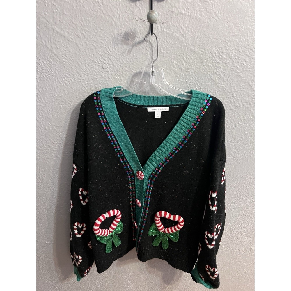 Celebrate Together Size Large Ugly Christmas Cardigan Sweater‎ Women
